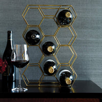 11-Bottle Gold Wine Rack – Iron, Gold-Plated Finish