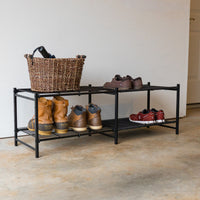 Aspen Modular Shoe Rack Double - Adjustable Steel Frame Shoe Storage Organizer