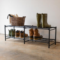 Aspen Modular Shoe Rack Double - Adjustable Steel Frame Shoe Storage Organizer