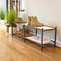 Aspen Modular Shoe Rack Double - Adjustable Steel Frame Shoe Storage Organizer