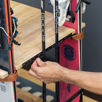 Teal Triangle Silverton Freestanding Ski Organizer - Floor Stand Storage Rack Holds 4 Pairs of Skis and Poles