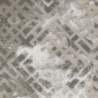 7x10 Sand & Light Blue Geometric Area Rug