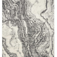 8x10 Gray & Ivory Abstract Area Rug