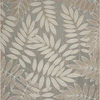 8' x 11' Natural Leaves Indoor Outdoor Rug