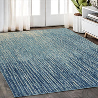 5’ x 7’ Navy and Light Blue Abstract Area Rug