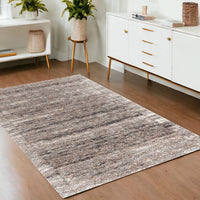 4' x 6' Ivory and Brown Retro Mod Rug