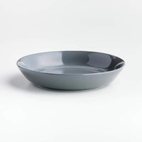 Hue Dark Grey Porcelain Low Bowl – 30 oz, Glazed Finish