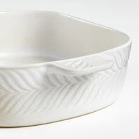 Fern Large White Ceramic Baking Dish – Glazed Stoneware, 169 oz