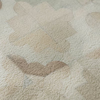 8x10 Ivory Abstract Indoor Area Rug – Loomed Polyester, Machine Washable