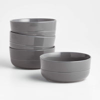 Hue Dark Grey Porcelain Cereal Bowl – 28 oz, Hand-Glazed