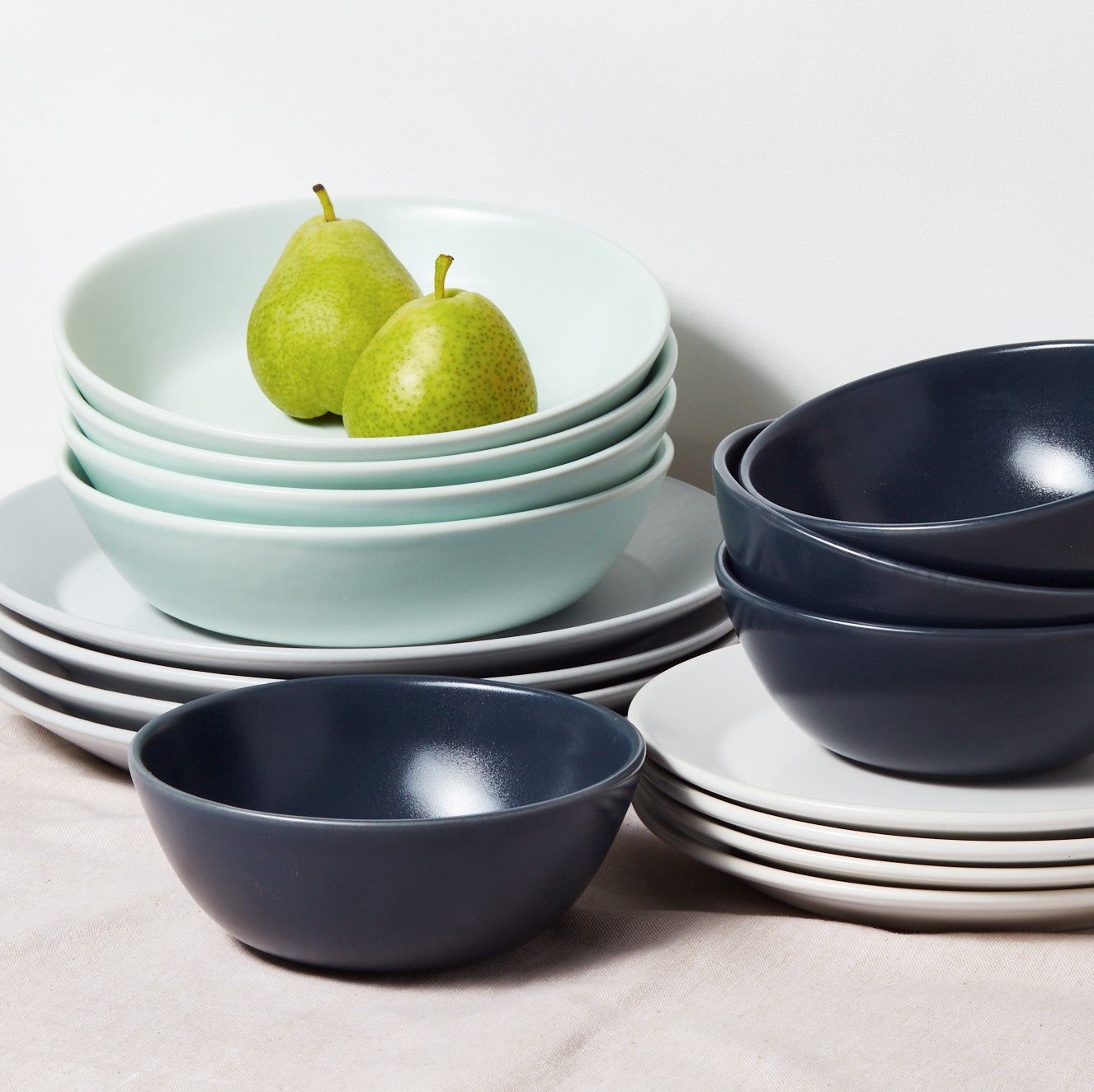 Rigby Dinner Plate Set Charcoal Navy