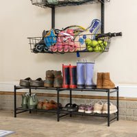 Aspen Modular Shoe Rack Double - Adjustable Steel Frame Shoe Storage Organizer