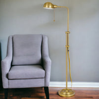 Brass Adjustable Floor Lamp – 58-Inch, Bronze Dome Shade