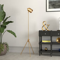 Brass Tripod Floor Lamp – 56-Inch, Dome Shade