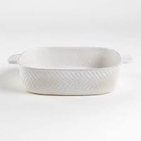 Fern Large White Ceramic Baking Dish – Glazed Stoneware, 169 oz