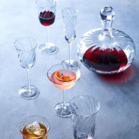 Lucia Swirled Glass Decanter – Hand-Blown Crystalline Glass with Optic Swirl Design