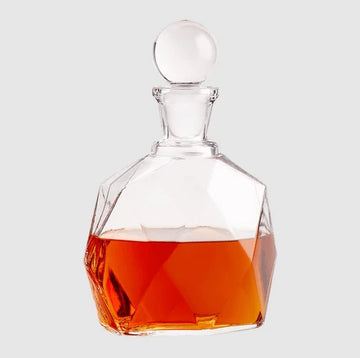 Spectrum Decanter – 32 oz Hand-Blown Lead-Free Crystalline Glass with Faceted Design