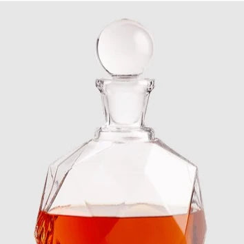 Spectrum Decanter – 32 oz Hand-Blown Lead-Free Crystalline Glass with Faceted Design