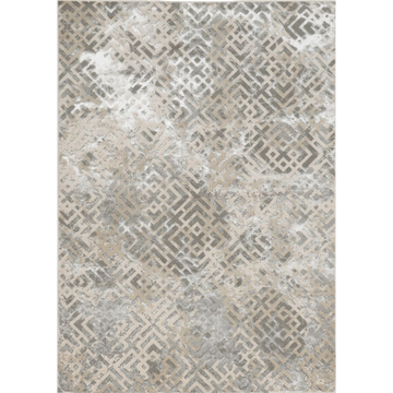 7x10 Sand & Light Blue Geometric Area Rug