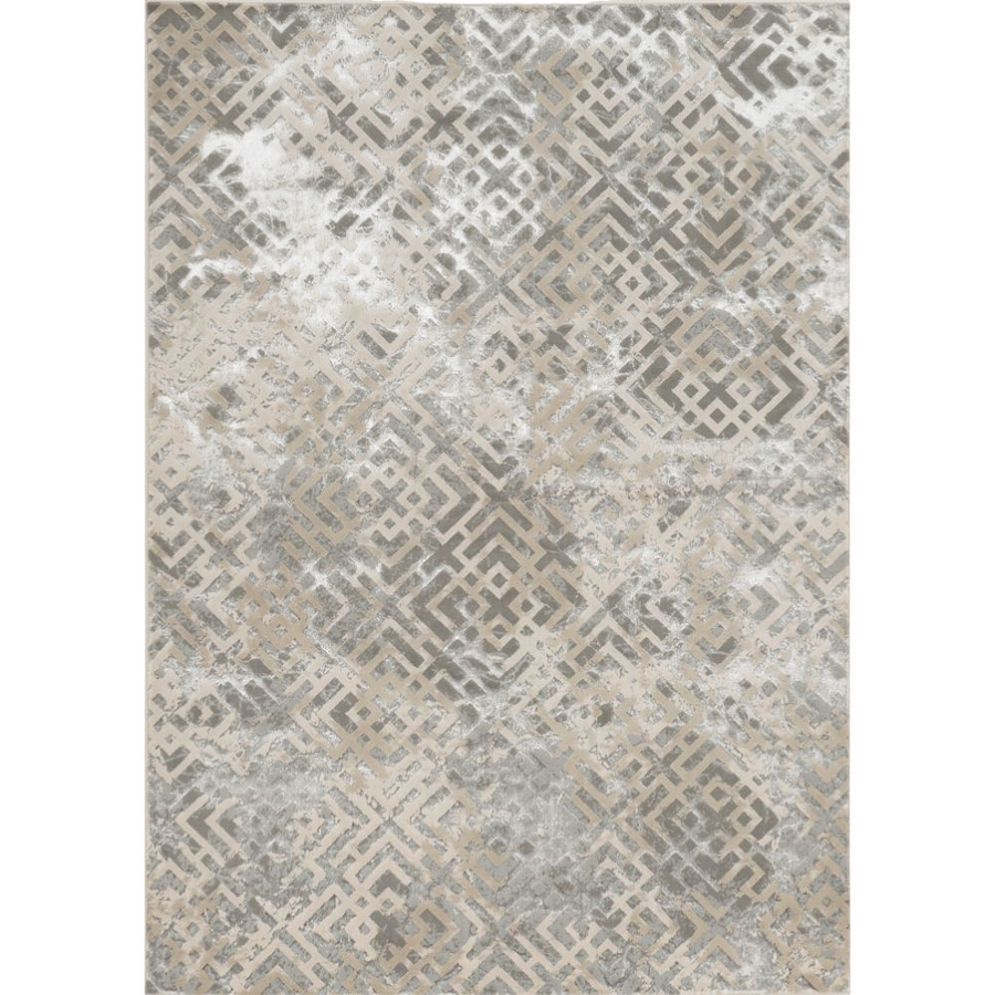 7x10 Sand & Light Blue Geometric Area Rug
