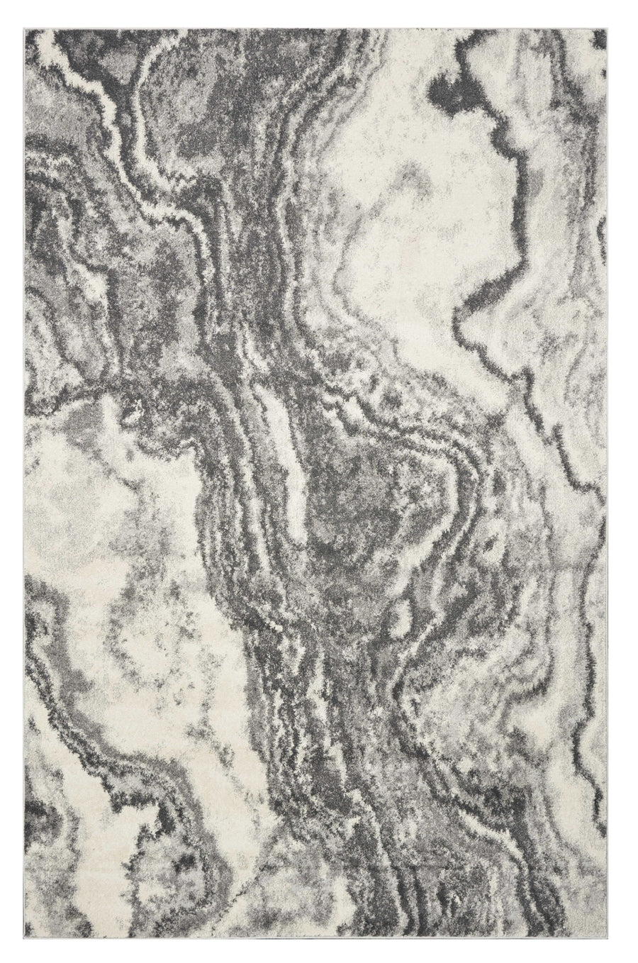 8x10 Gray & Ivory Abstract Area Rug