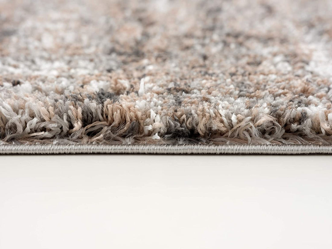 4' x 6' Ivory and Brown Retro Mod Rug