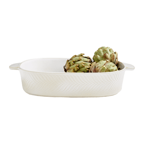 Fern Large White Ceramic Baking Dish – Glazed Stoneware, 169 oz