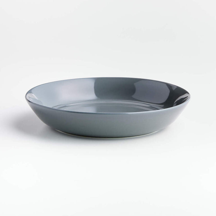 Hue Dark Grey Porcelain Low Bowl – 30 oz, Glazed Finish