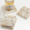 Marcella Agate Coasters – Set of 4, White Marble with Salt Agate