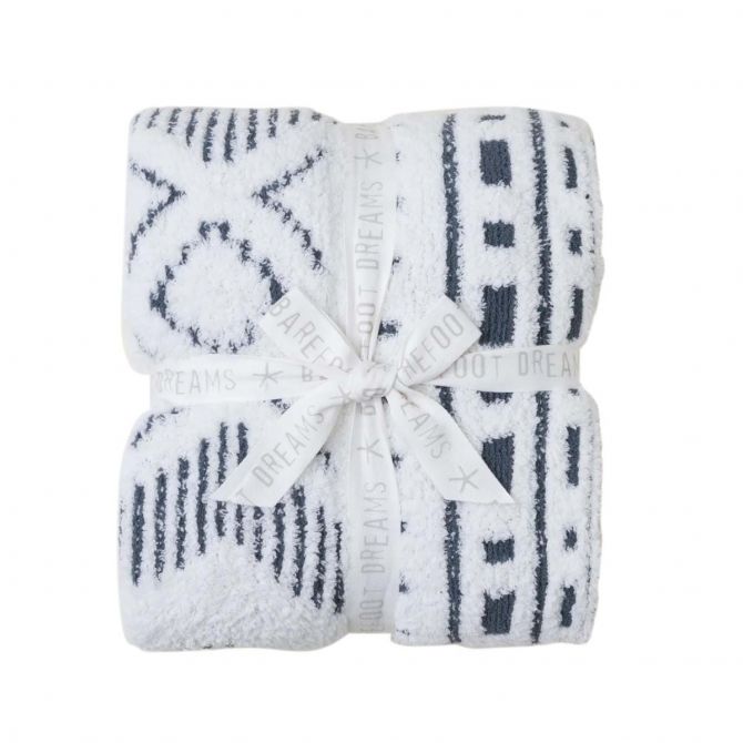 Barefoot Dreams CozyChic® Artisan Throw - Pearl &amp; Smokey Blue