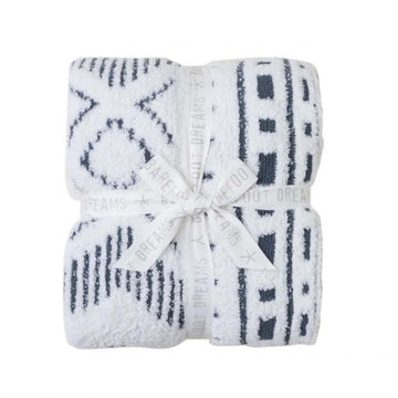 Barefoot Dreams CozyChic® Artisan Throw - Pearl &amp; Smokey Blue