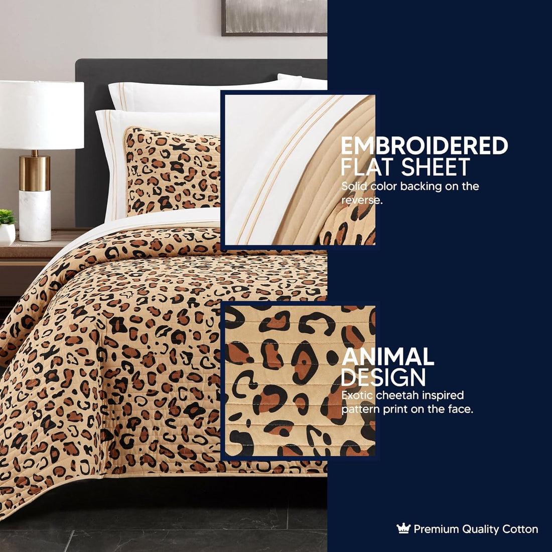 Chic Home "Wild Cheeta" Quilt Set