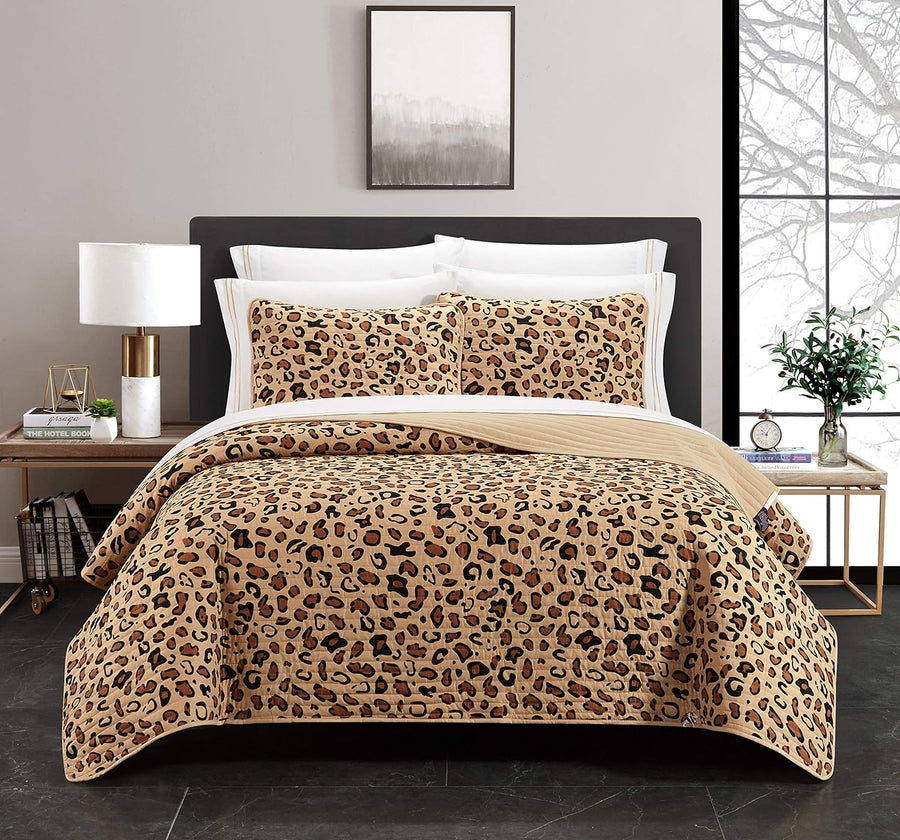 Chic Home "Wild Cheeta" Quilt Set