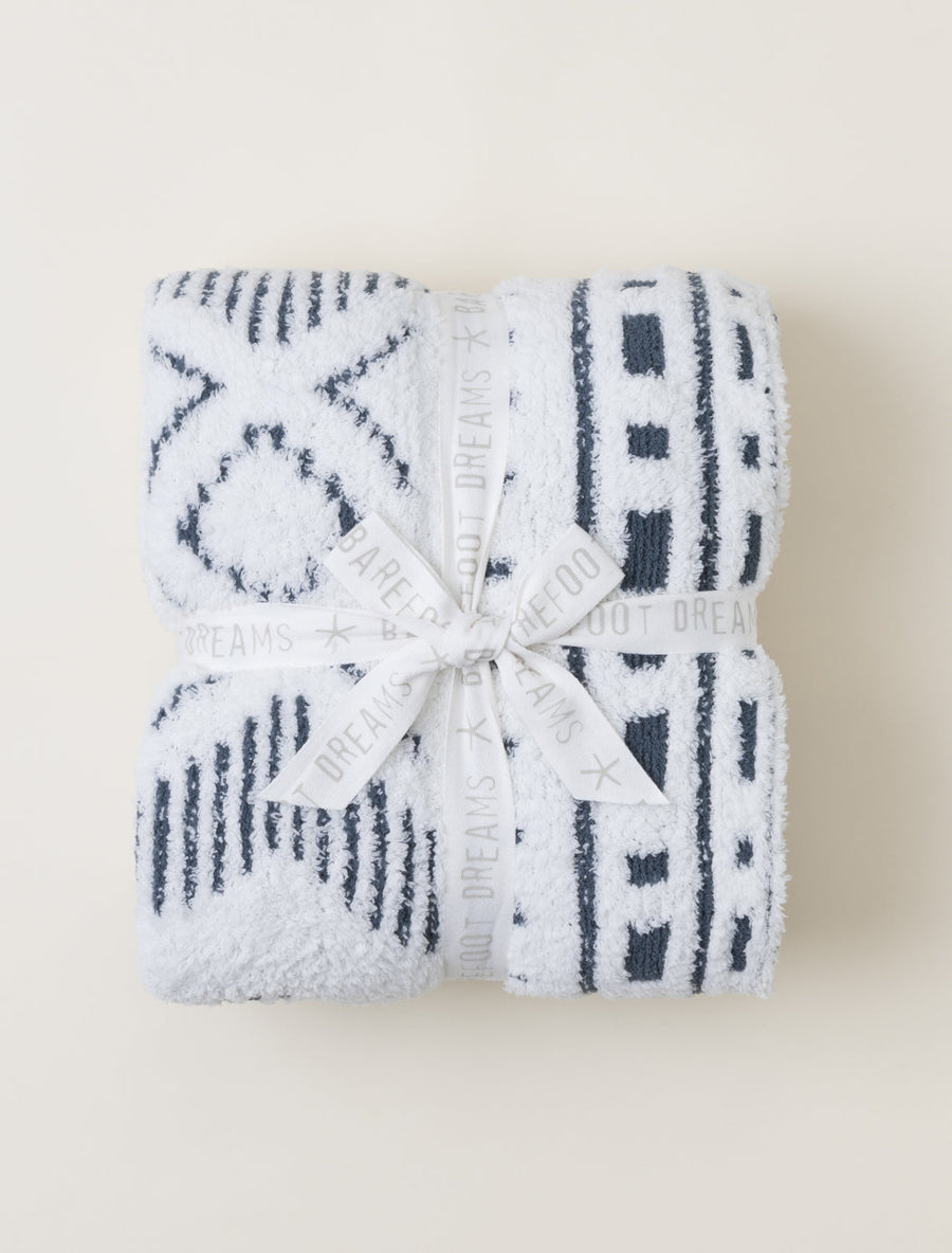 Barefoot Dreams CozyChic® Artisan Throw - Pearl &amp; Smokey Blue
