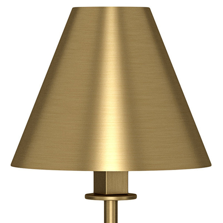 Brass Candlestick Table Lamp – 28-Inch, Cone Shade