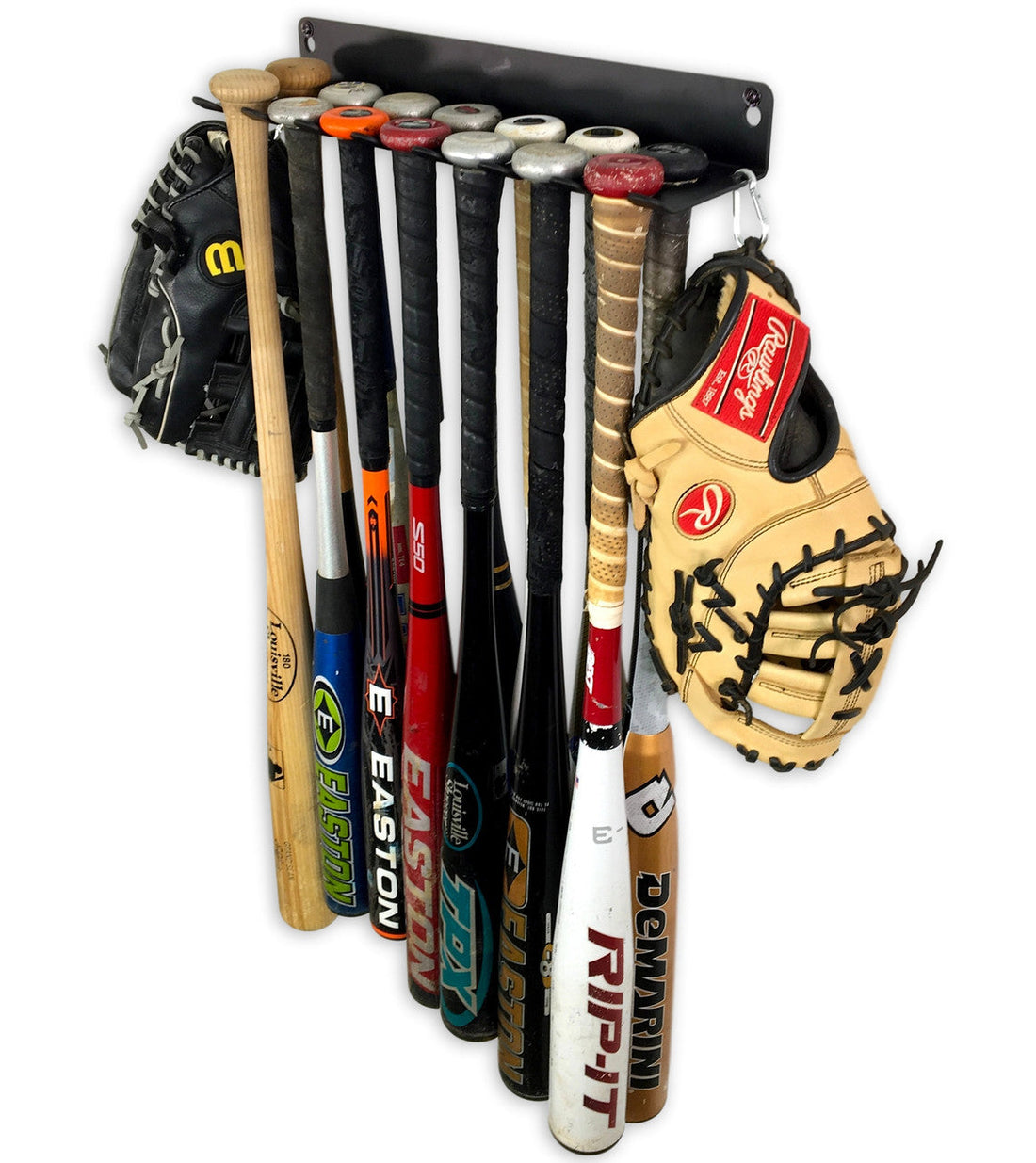 StoreYourBoard Dugout Heavy-Duty Baseball Bat Rack - Wall or Fence Mount Storage Holds 14 Bats