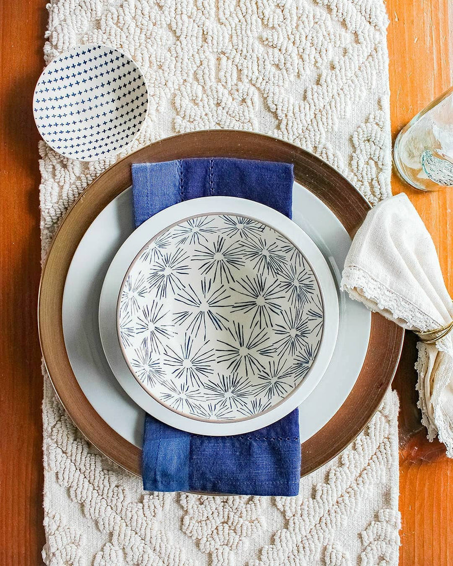 Mai Blue Floral Stoneware Serving Bowl – 9.5" Diameter, 100 oz, Dishwasher Safe