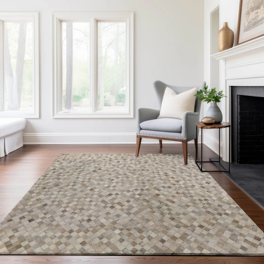 8x10 Gray Diamond Indoor Area Rug – Loomed Polyester, Machine Washable
