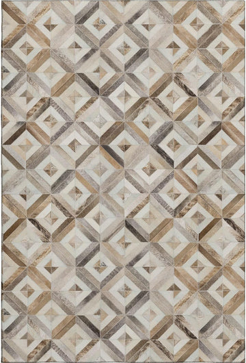 8x10 Gray Geometric Indoor Area Rug – Loomed Polyester, Machine Washable