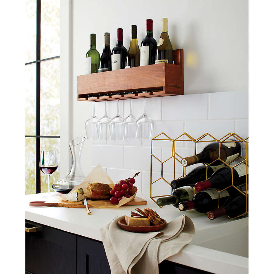 11-Bottle Gold Wine Rack – Iron, Gold-Plated Finish