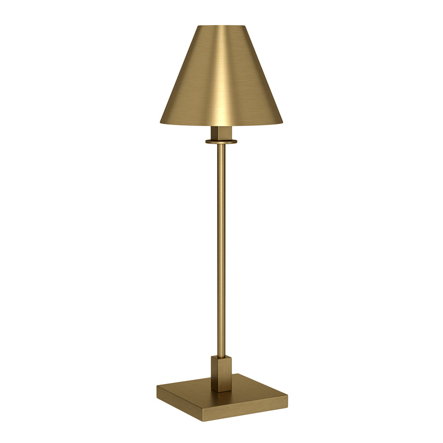 Brass Candlestick Table Lamp – 28-Inch, Cone Shade