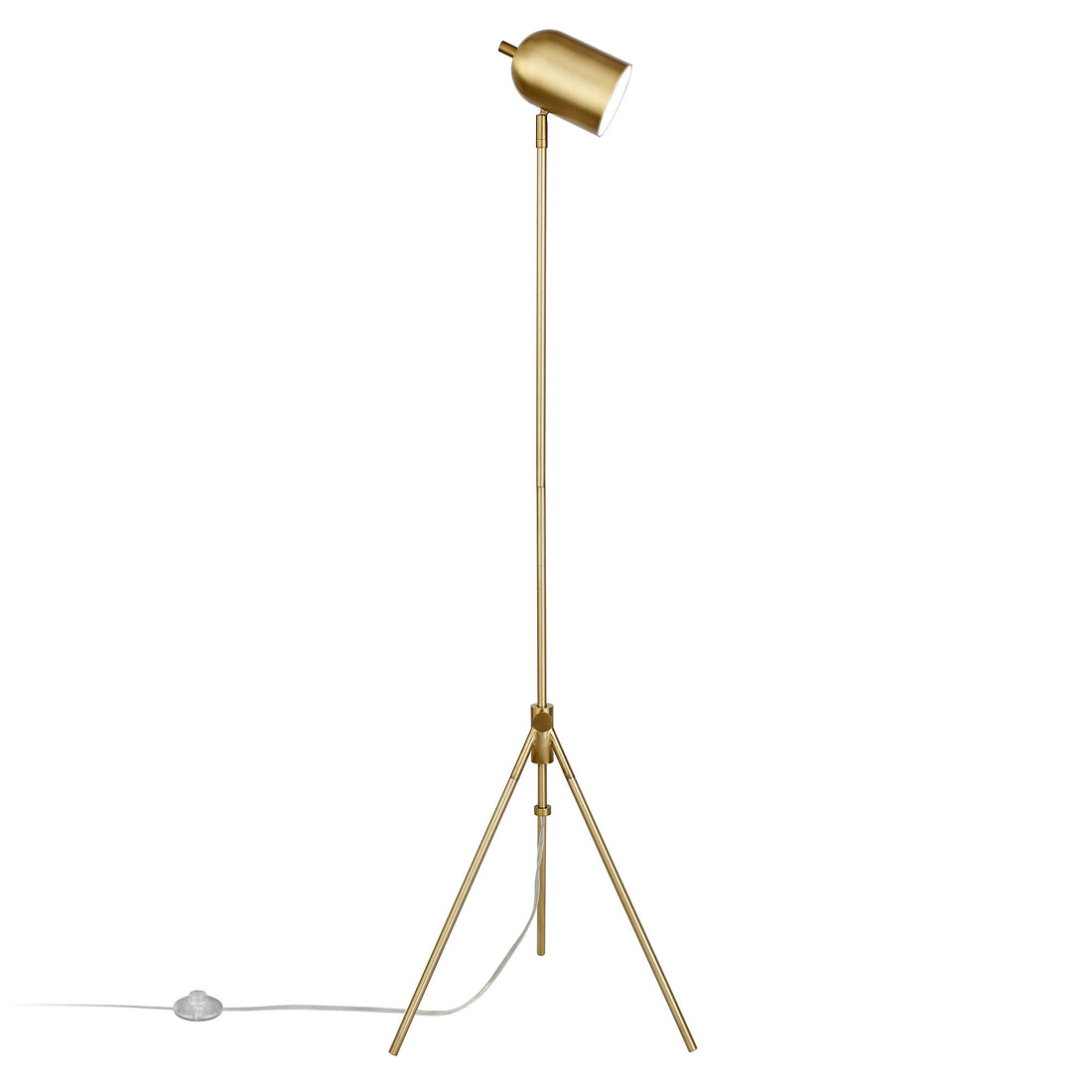Brass Tripod Floor Lamp – 56-Inch, Dome Shade
