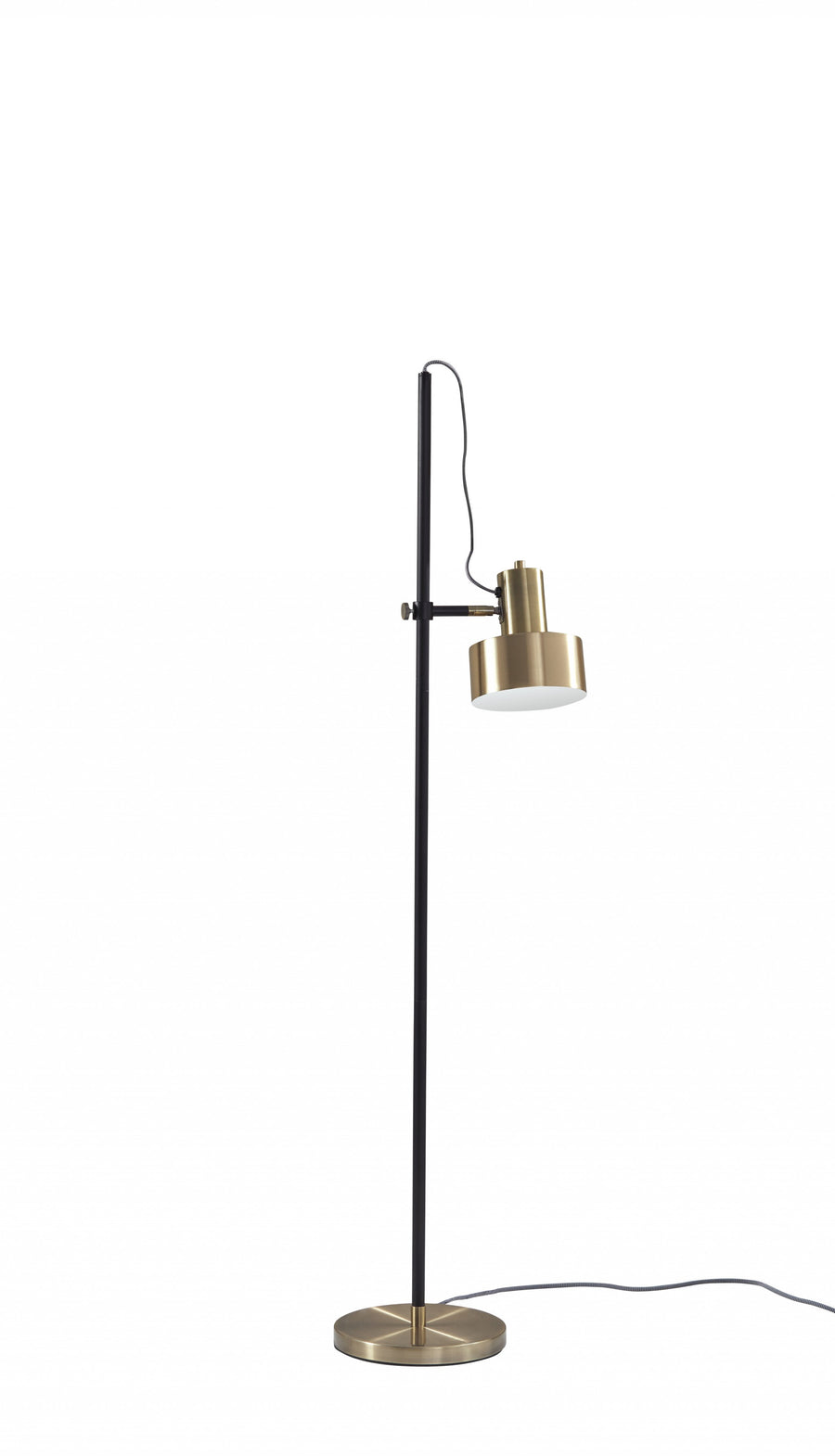 Antiqued Brass Task Floor Lamp – 57-Inch, Brass Shade