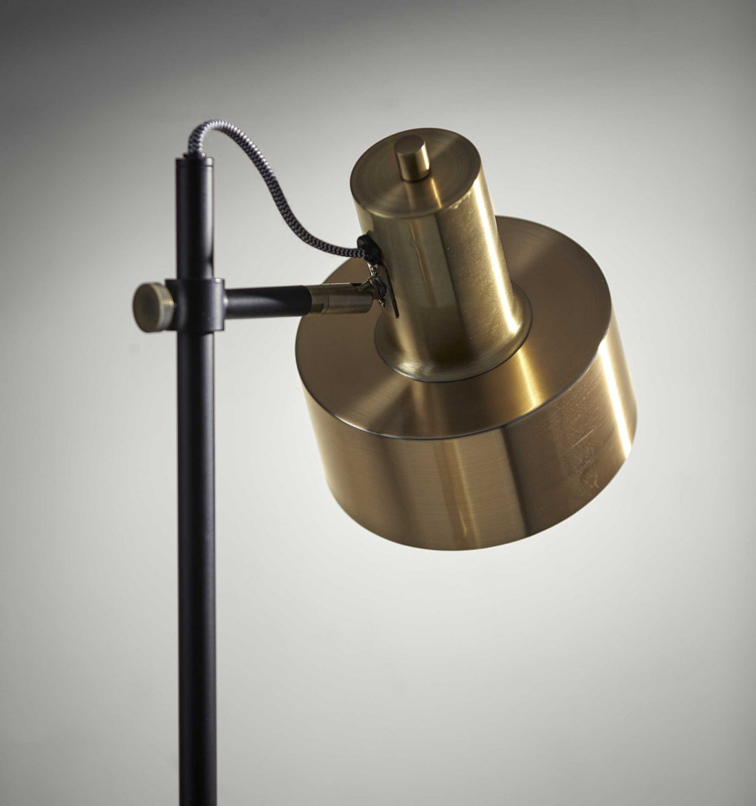 Antiqued Brass Task Floor Lamp – 57-Inch, Brass Shade