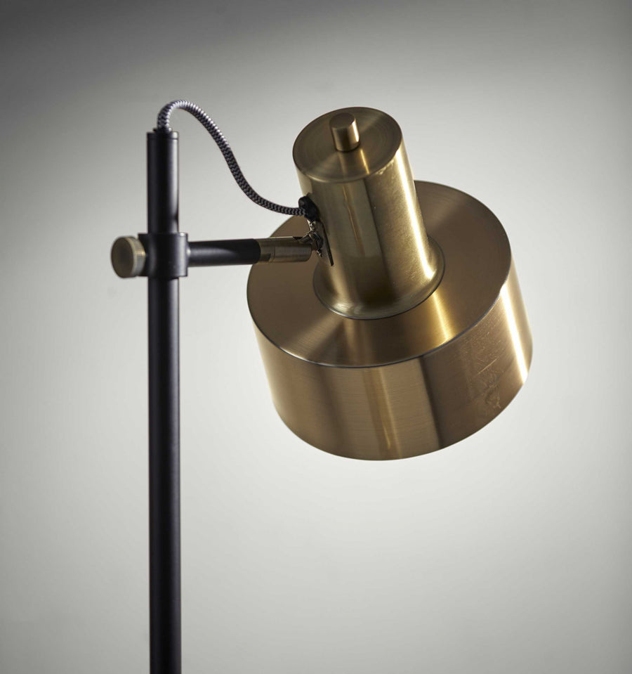 Antiqued Brass Task Floor Lamp – 57-Inch, Brass Shade