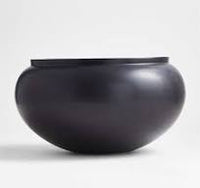 Jimena Black Ceramic Centerpiece Bowl – 10" Diameter, Matte Finish