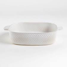 Fern Large White Ceramic Baking Dish – Glazed Stoneware, 169 oz